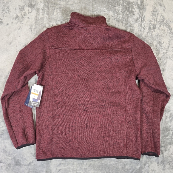 Reebok Climb Burgundy Full Zip Fleece Jacket Size Small New NWT - Picture 9 of 9